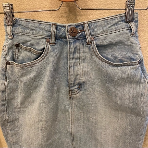 ONE X ONETEASPOON Blue Raw Hem Jean Skirt Size 25 - Picture 3 of 12